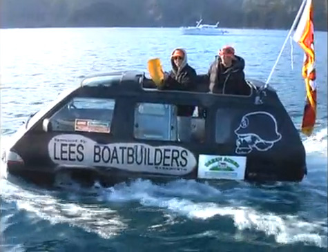 Adam Turnbull and Dan Melling sail across Cook Strait in Toyota Tarago