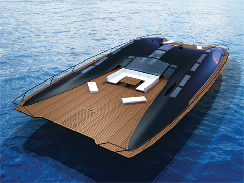 The hull of the boat is reinforced with plastic fibers, making it 