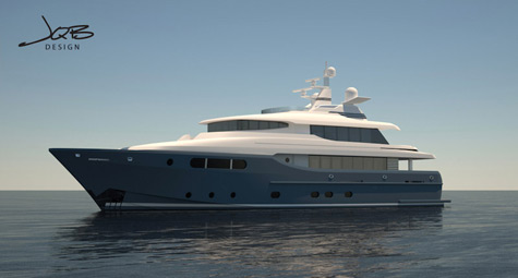 110ft motor yacht by Jonathan Quinn Barnett