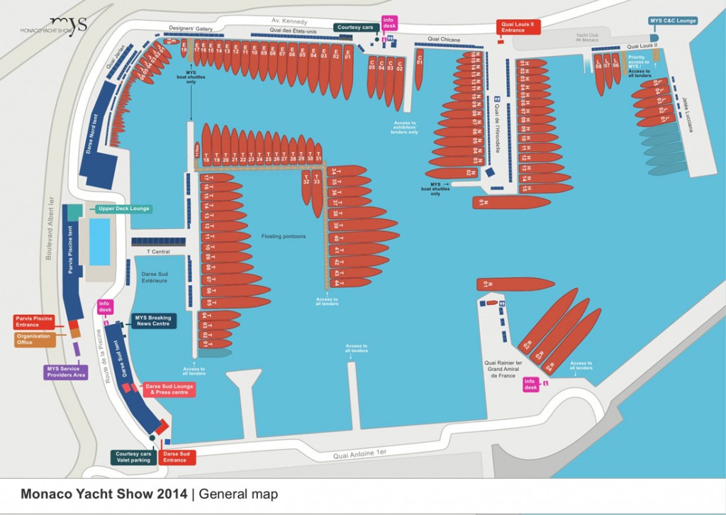 Monako Yacht Show 2014 Map