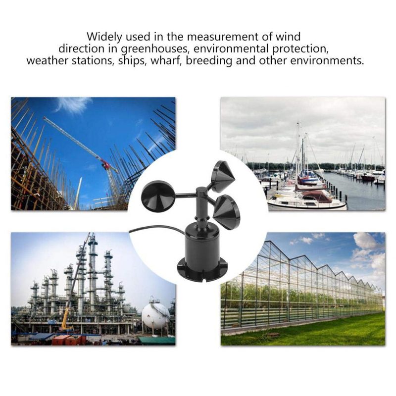 Wind Sensor 0-70m/s Environment Signal Output Pulse Type Three Cups Wind Speed Sensor Anemometer 