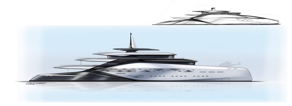 Skia Soars: Design Storz Unveils the Grandeur of a 109-Meter Superyacht Concept